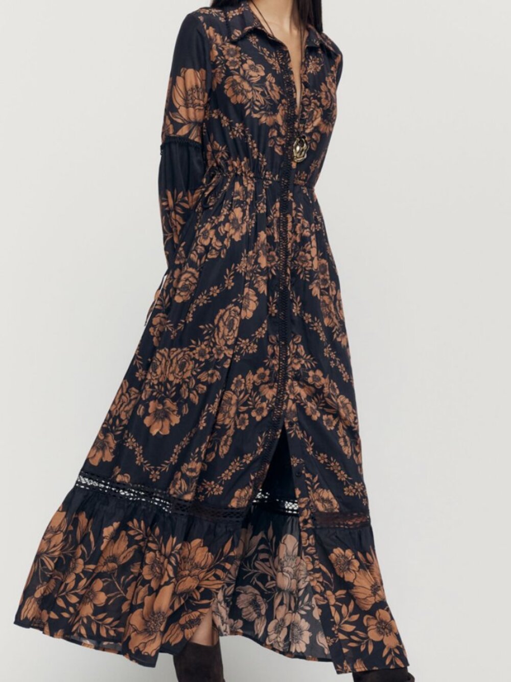 Anthropologie - Eleanora Printed Buttondown Midi Shirtdress - Size L